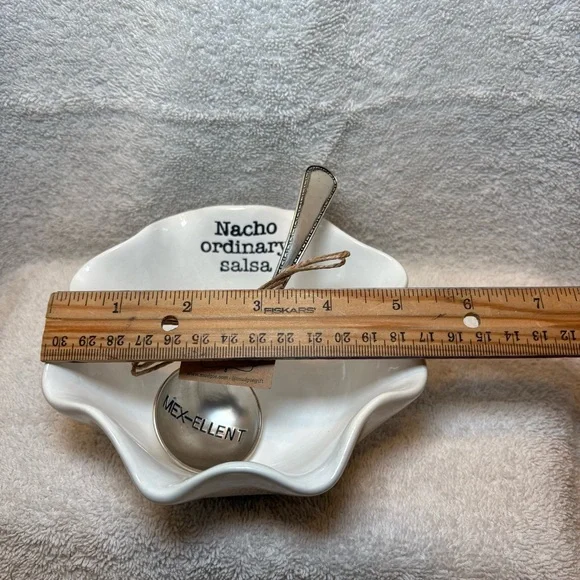 Mud Pie Salsa Serving Bowl With Spoon, NWT - Picture 2 of 5